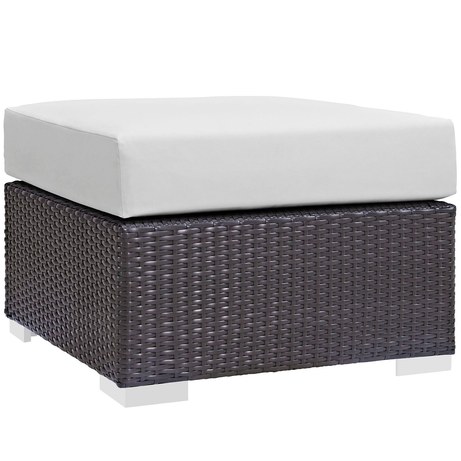 Modway Convene Outdoor Patio Fabric Square Ottoman | Outdoor Ottoman | 