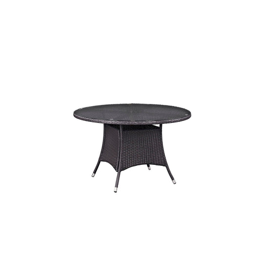 Modway Convene 47" Round Outdoor Patio Dining Table - Espresso | Outdoor Tables