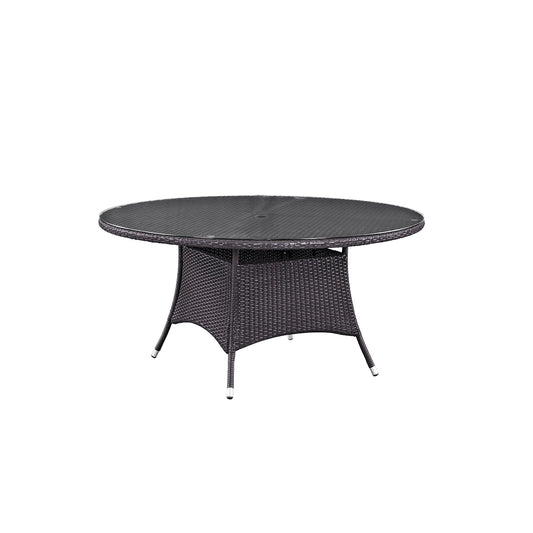 Modway Convene 59" Round Outdoor Patio Dining Table - Espresso | Outdoor Tables