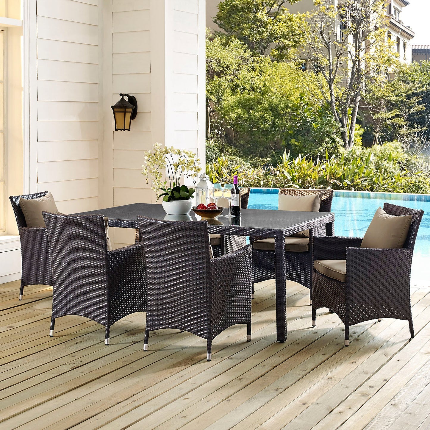 Modway Convene 70" Outdoor Patio Dining Table - Espresso | Outdoor Tables