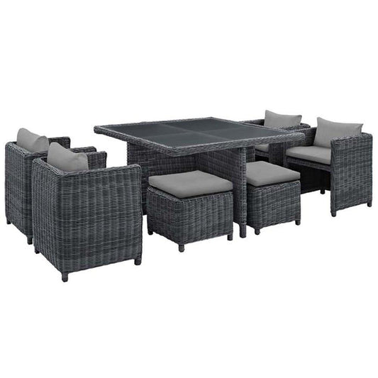 Modway Summon 9 Piece Outdoor Patio Dining Set | Outdoor Dining Set | Modishstore-3