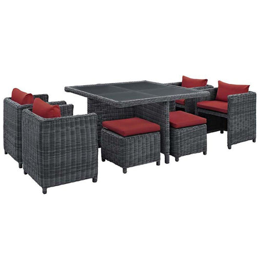 Modway Summon 9 Piece Outdoor Patio Dining Set | Outdoor Dining Set | Modishstore-4