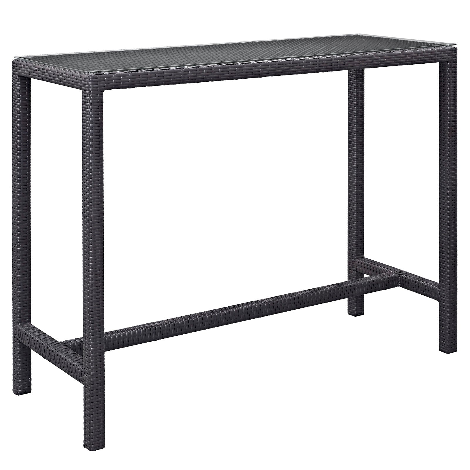 Modway Convene Large Outdoor Patio Bar Table - Espresso | Outdoor Tables