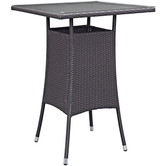 Modway Convene Small Outdoor Patio Bar Table - Espresso | Outdoor Tables