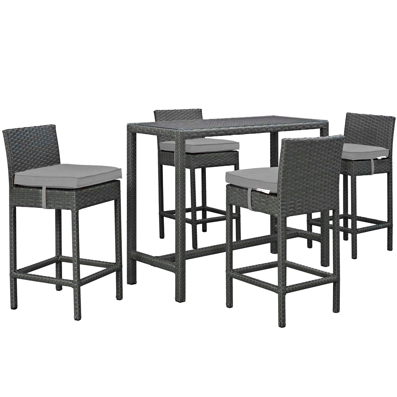 Sojourn 5 Piece Outdoor Patio Sunbrella® Pub Set By Modway - EEI-1968 | Bar Stools & Table | Modishstore - 2