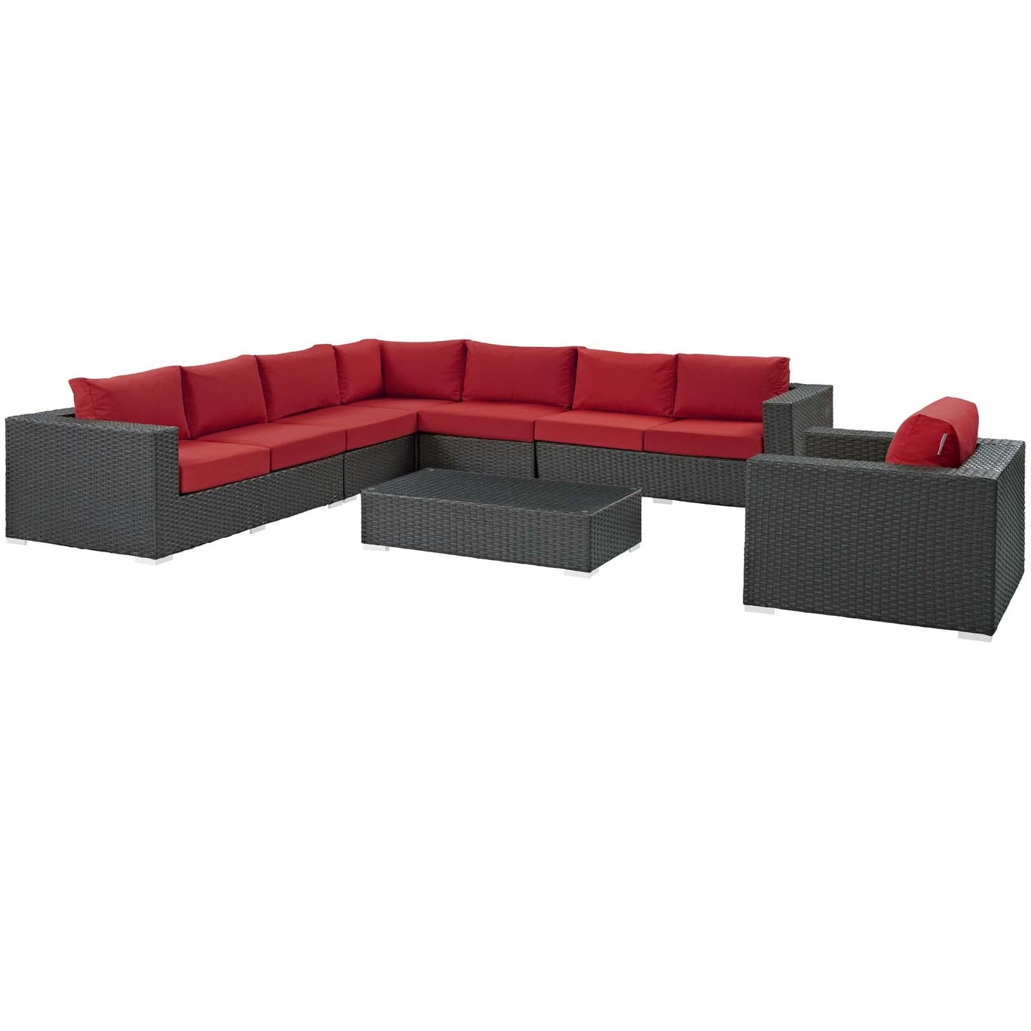 Sojourn 7 Piece Outdoor Patio Sunbrella® Sectional Set By Modway - EEI-2013 | Outdoor Sofas, Loveseats & Sectionals | Modishstore