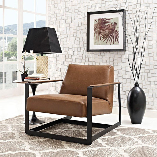 Modway Seg Vegan Leather Upholstered Vinyl Accent Chair | Accent Chairs | Modishstore-2