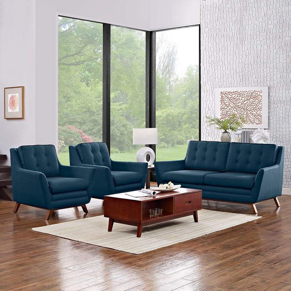 Modway Beguile 3 Piece Upholstered Fabric Living Room Set - EEI-2141 | Sofas | 