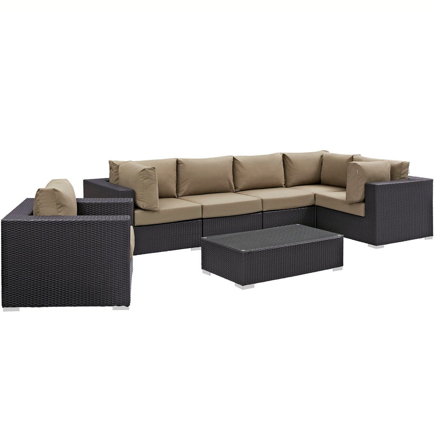 Modway Convene 7 Piece Outdoor Patio Sectional Set - EEI-2157 | Outdoor Sofas, Loveseats & Sectionals | 