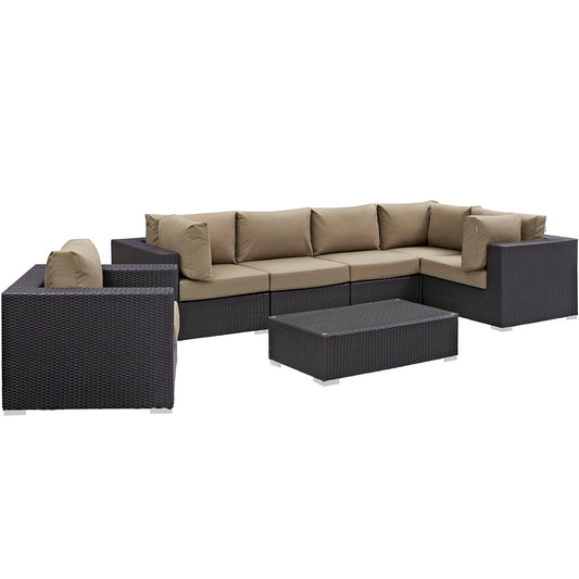 Modway Convene 7 Piece Outdoor Patio Sectional Set - EEI-2157 | Outdoor Sofas, Loveseats & Sectionals | 