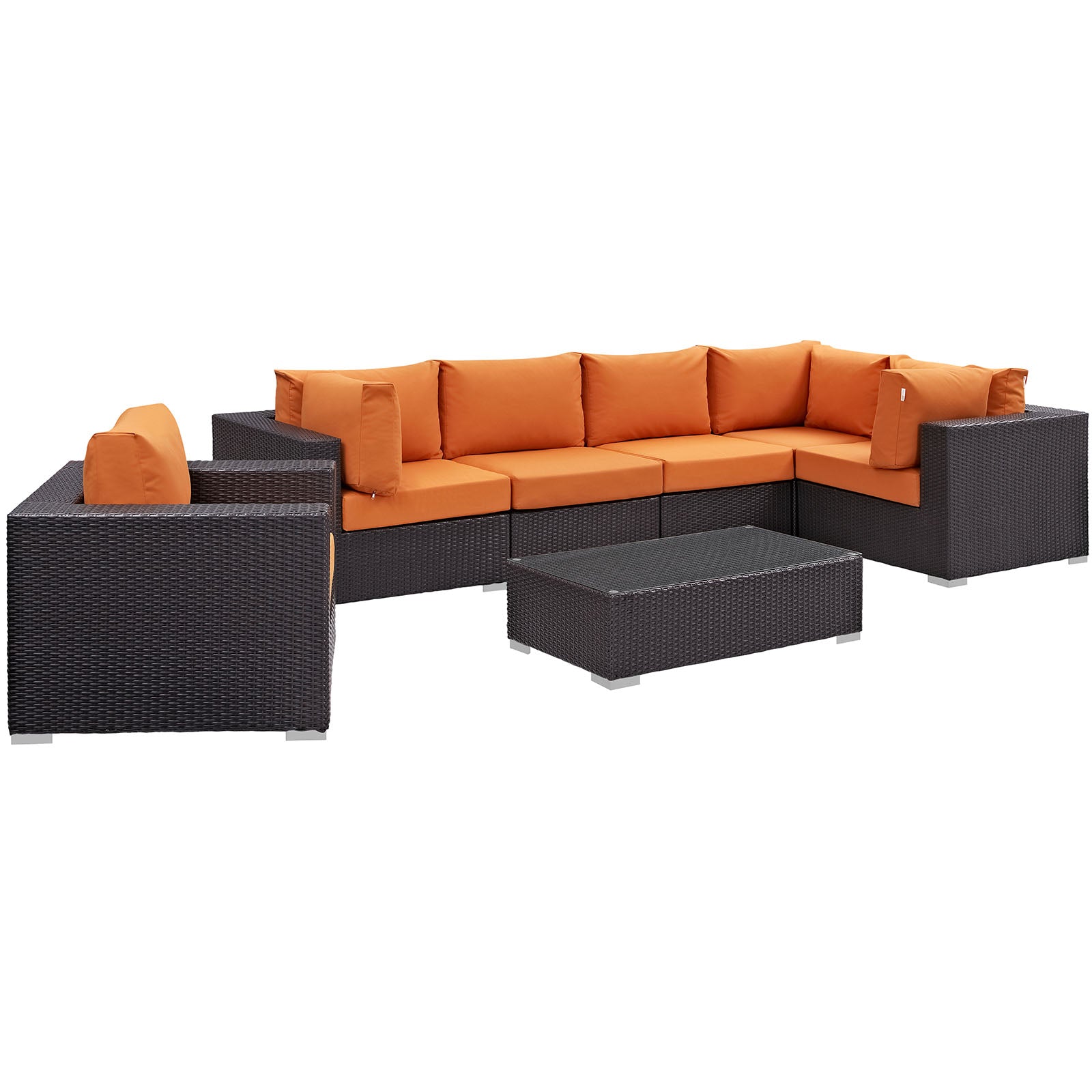Modway Convene 7 Piece Outdoor Patio Sectional Set - EEI-2157 | Outdoor Sofas, Loveseats & Sectionals | 