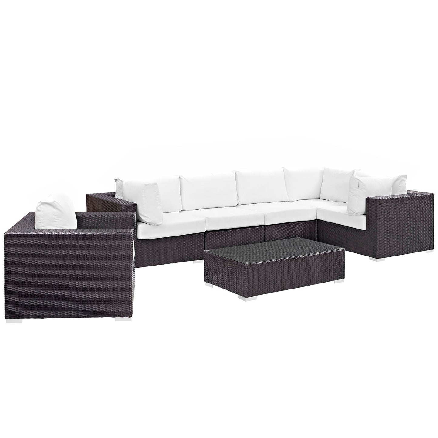 Modway Convene 7 Piece Outdoor Patio Sectional Set - EEI-2157 | Outdoor Sofas, Loveseats & Sectionals | 