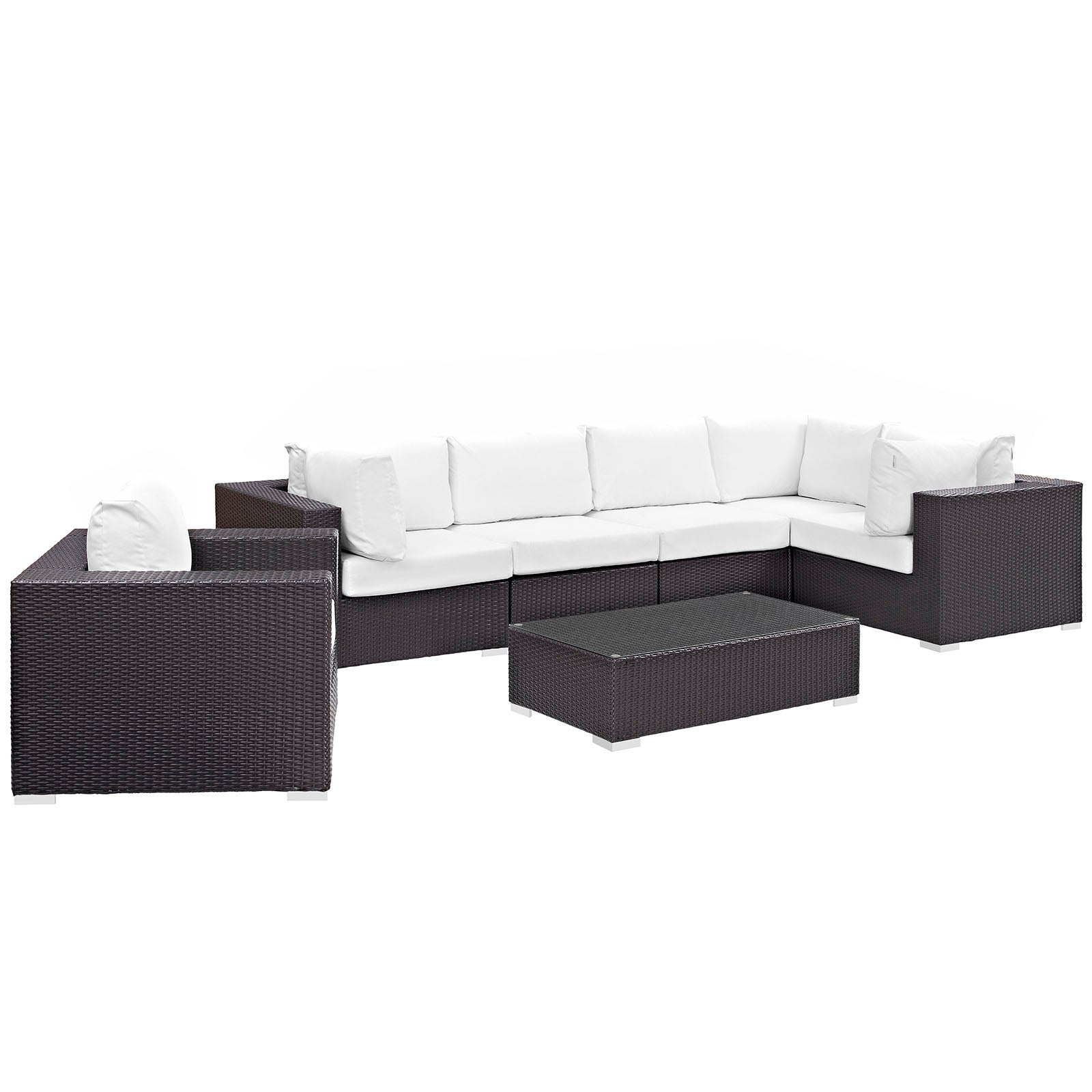 Modway Convene 7 Piece Outdoor Patio Sectional Set - EEI-2157 | Outdoor Sofas, Loveseats & Sectionals | 