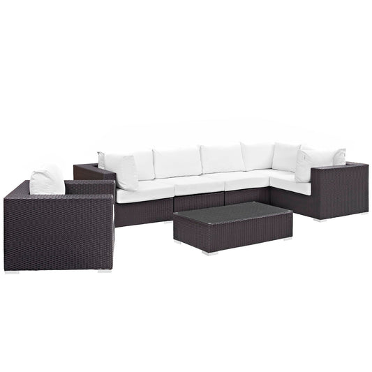 Modway Convene 7 Piece Outdoor Patio Sectional Set - EEI-2157 | Outdoor Sofas, Loveseats & Sectionals | 