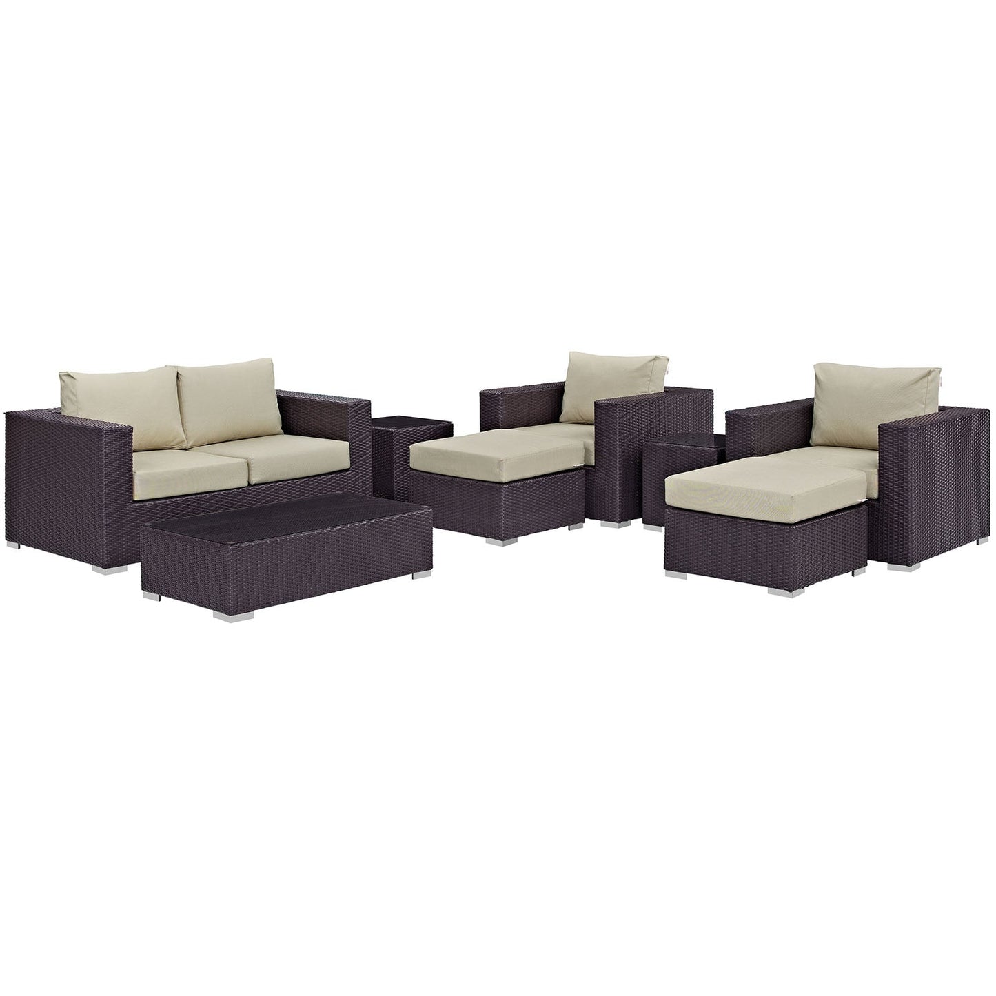 Modway Convene 8 Piece Outdoor Patio Sofa Set | Outdoor Sofas, Loveseats & Sectionals | 