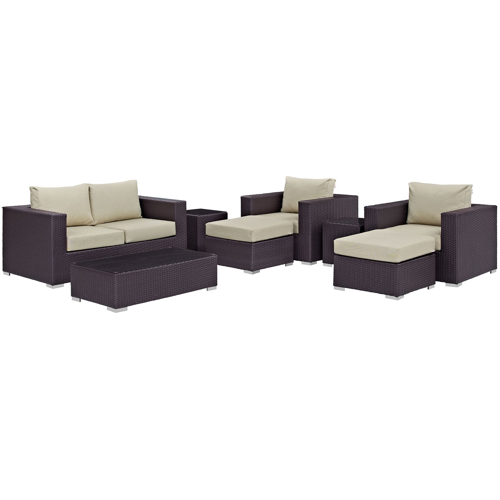 Modway Convene 8 Piece Outdoor Patio Sofa Set | Outdoor Sofas, Loveseats & Sectionals | 