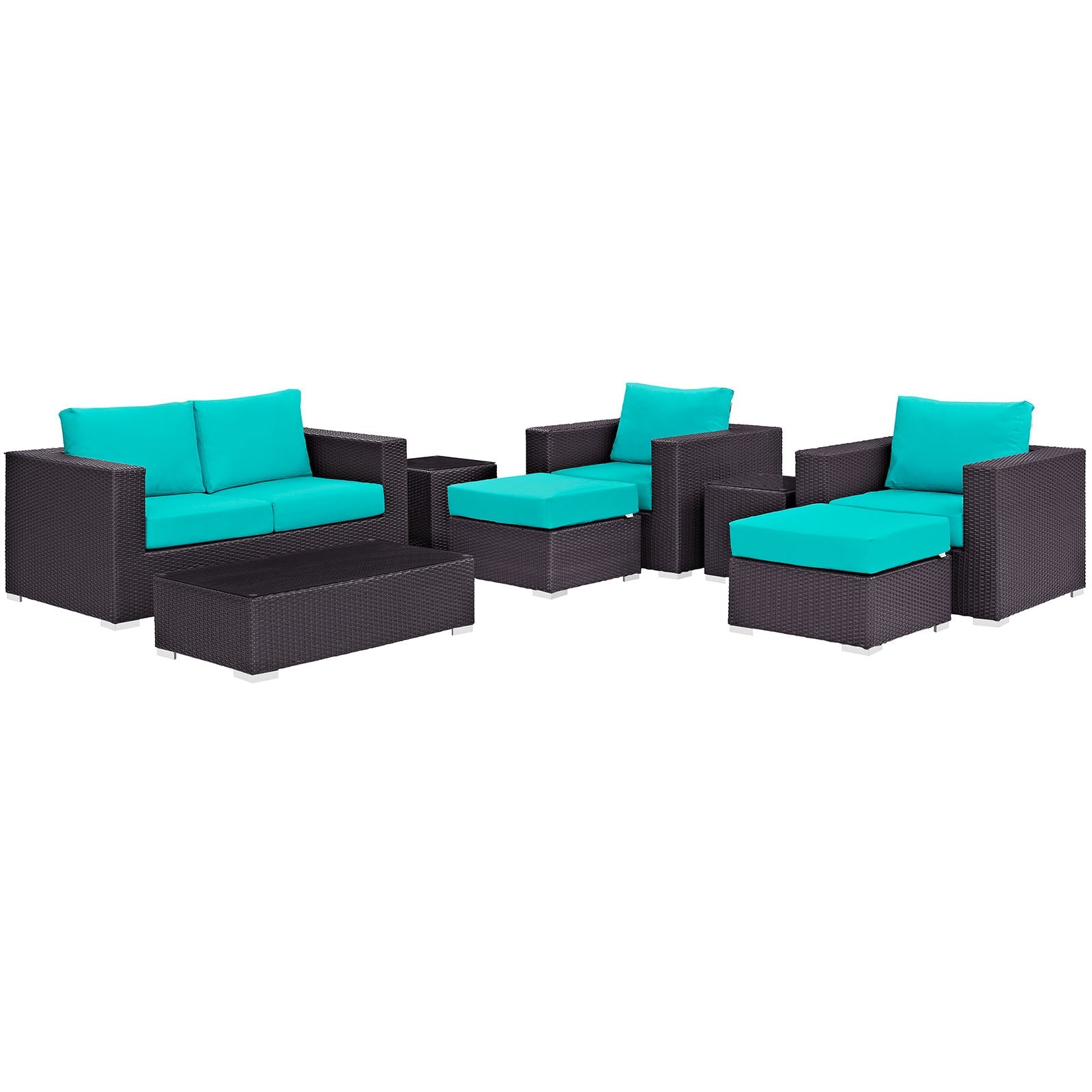 Modway Convene 8 Piece Outdoor Patio Sofa Set | Outdoor Sofas, Loveseats & Sectionals | 