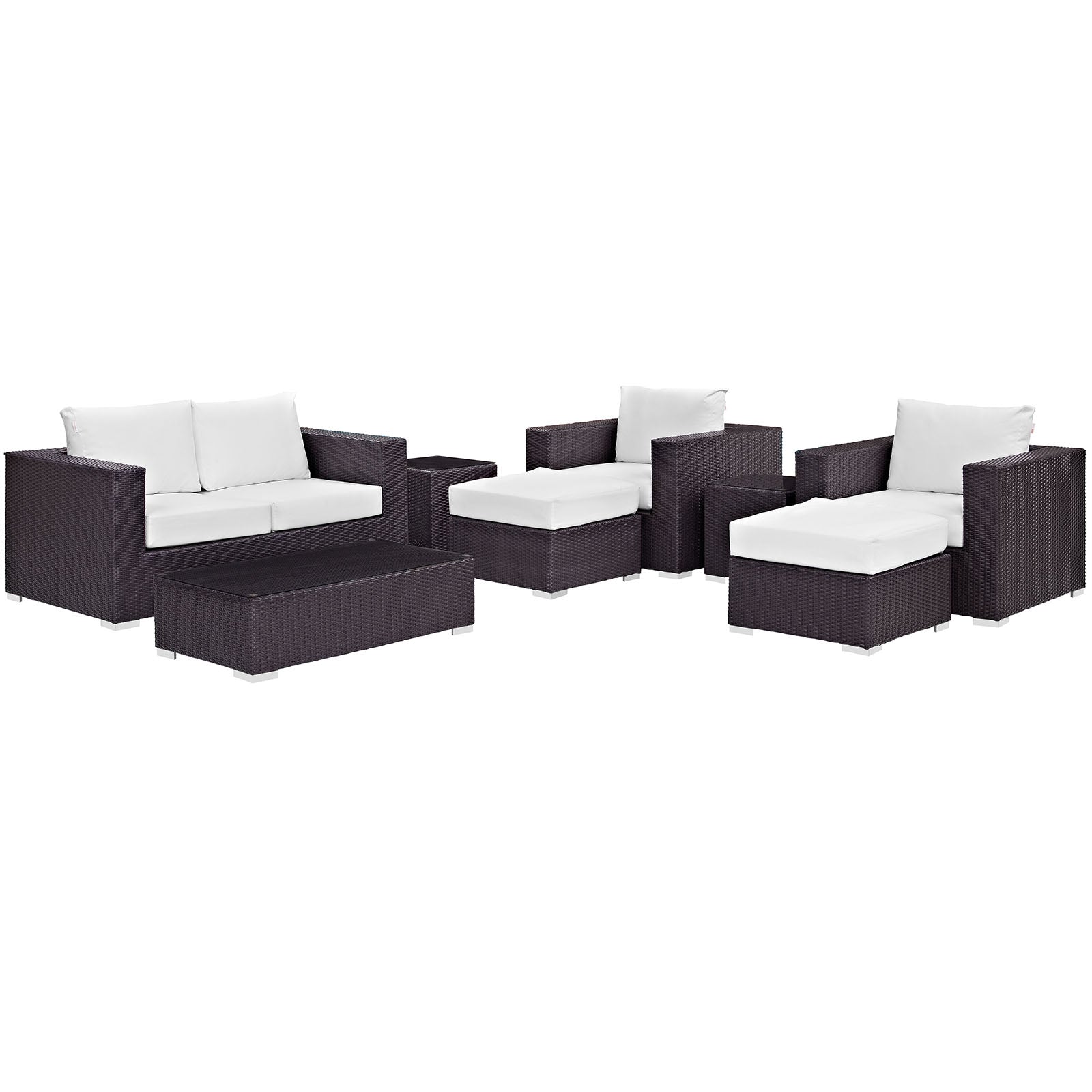 Modway Convene 8 Piece Outdoor Patio Sofa Set | Outdoor Sofas, Loveseats & Sectionals | 