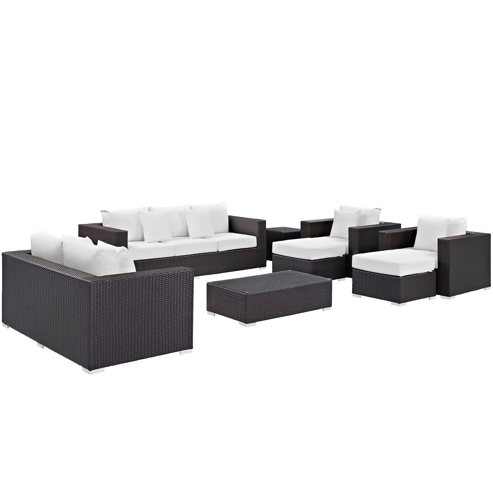 Modway Convene 9 Piece Outdoor Patio Sofa Set - EEI-2161 | Outdoor Sofas, Loveseats & Sectionals | 