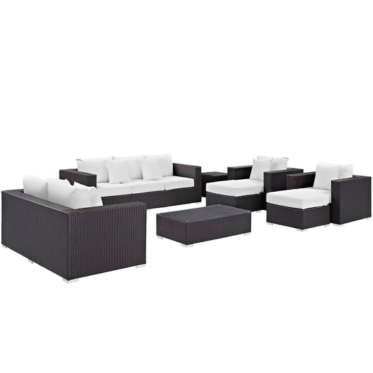 Modway Convene 9 Piece Outdoor Patio Sofa Set - EEI-2161 | Outdoor Sofas, Loveseats & Sectionals | 