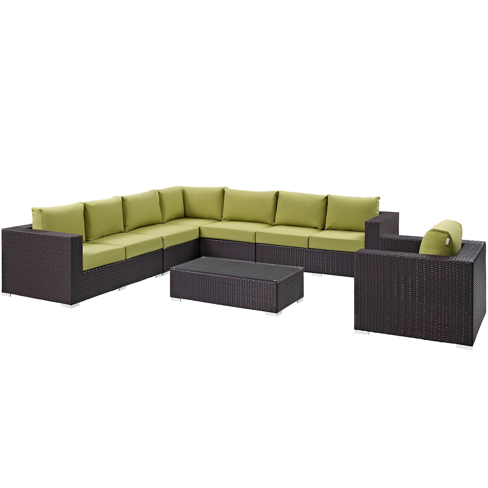Convene 7 Piece Outdoor Patio Sectional Set By Modway - EEI-2162 | Outdoor Sofas, Loveseats & Sectionals