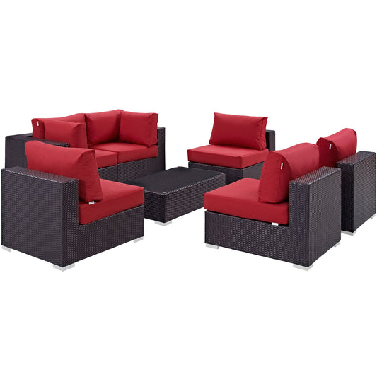Modway Convene 7 Piece Outdoor Patio Sectional Set - EEI-2164 | Outdoor Sofas, Loveseats & Sectionals | 