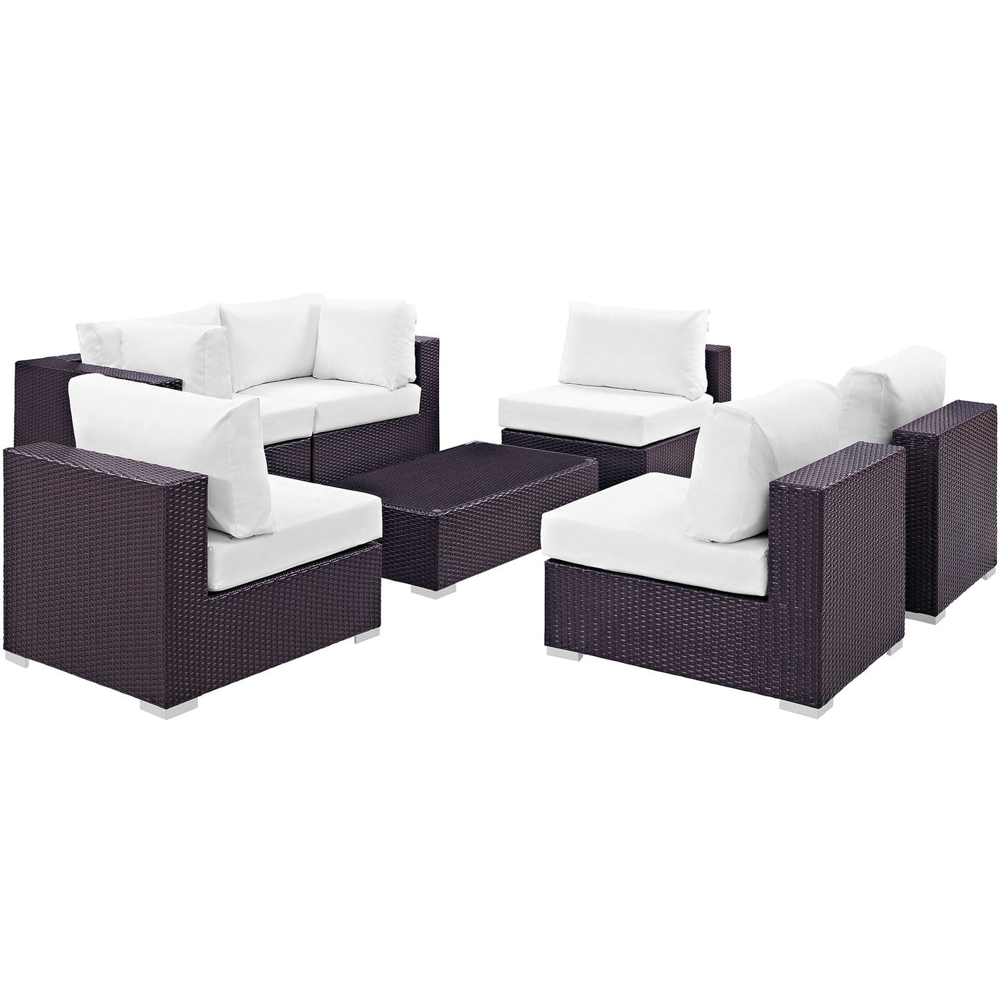 Modway Convene 7 Piece Outdoor Patio Sectional Set - EEI-2164 | Outdoor Sofas, Loveseats & Sectionals | 