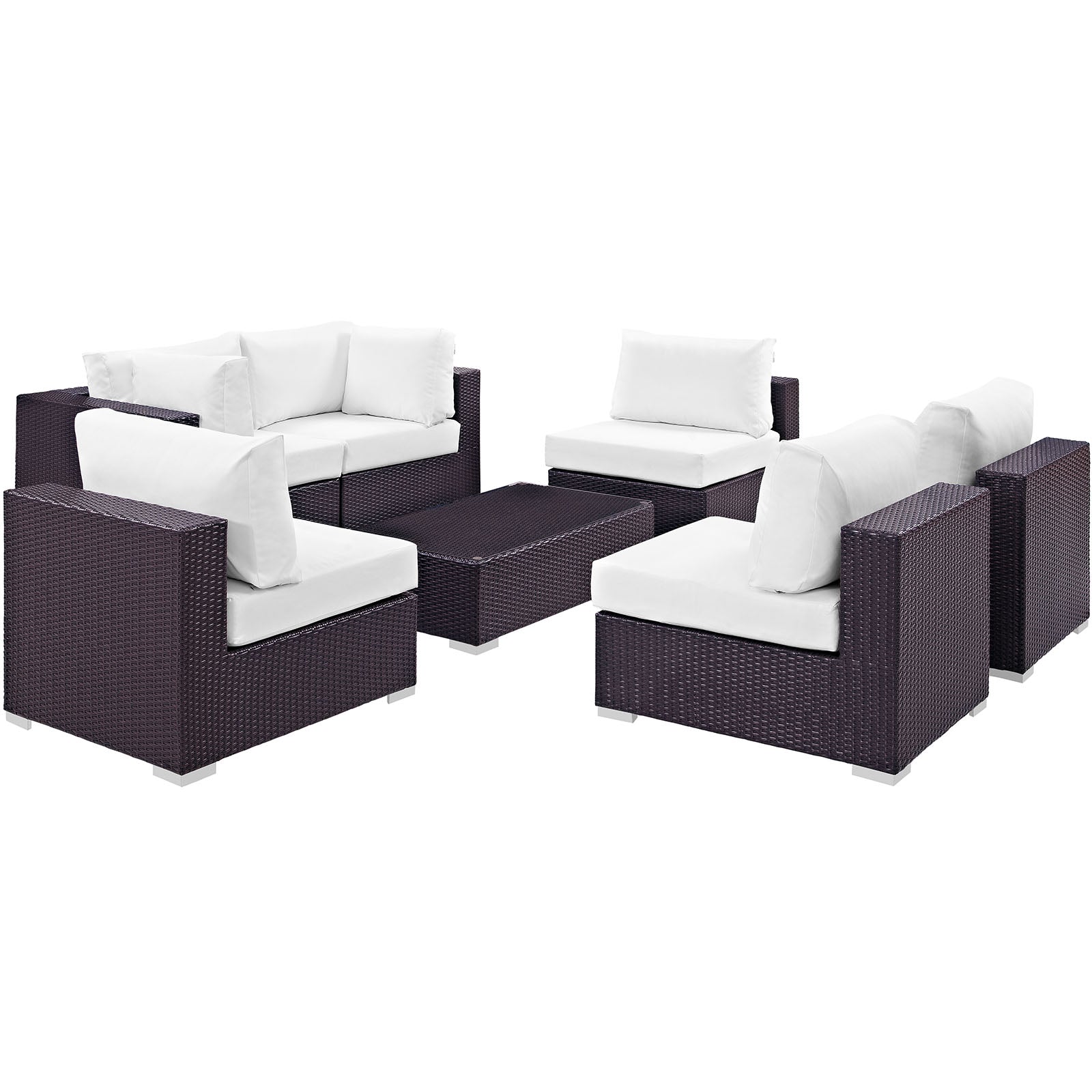 Modway Convene 7 Piece Outdoor Patio Sectional Set - EEI-2164 | Outdoor Sofas, Loveseats & Sectionals | 