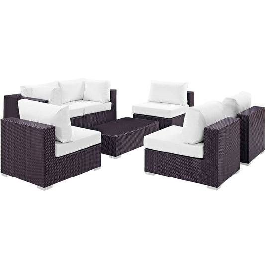 Modway Convene 7 Piece Outdoor Patio Sectional Set - EEI-2164 | Outdoor Sofas, Loveseats & Sectionals | 