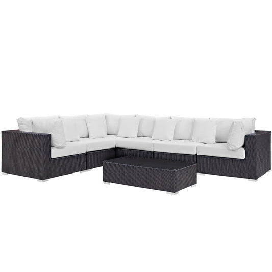 Modway Convene 7 Piece Outdoor Patio Sectional Set - EEI-2168 | Outdoor Sofas, Loveseats & Sectionals | 