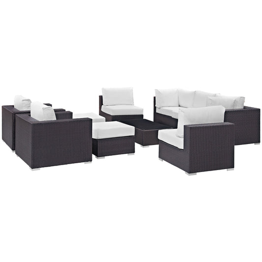 Modway Convene 10 Piece Outdoor Patio Sectional Set | Outdoor Sofas, Loveseats & Sectionals | 