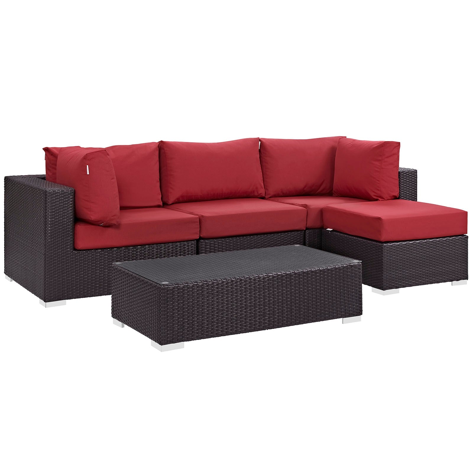 Modway Convene 5 Piece Outdoor Patio Sectional Set - EEI-2172 | Outdoor Sofas, Loveseats & Sectionals | 