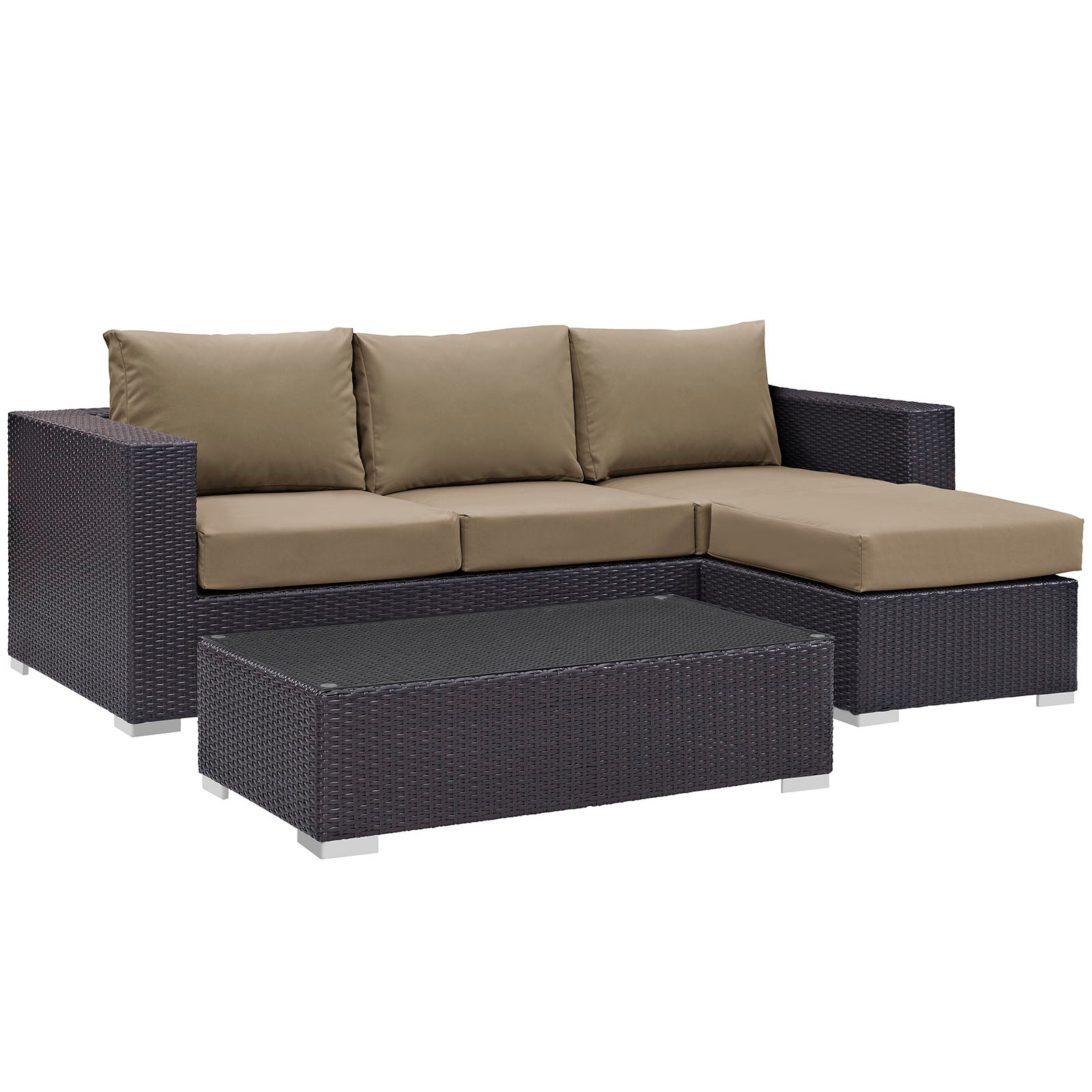 Modway Convene 3 Piece Outdoor Patio Sofa Set | Outdoor Sofas, Loveseats & Sectionals | 