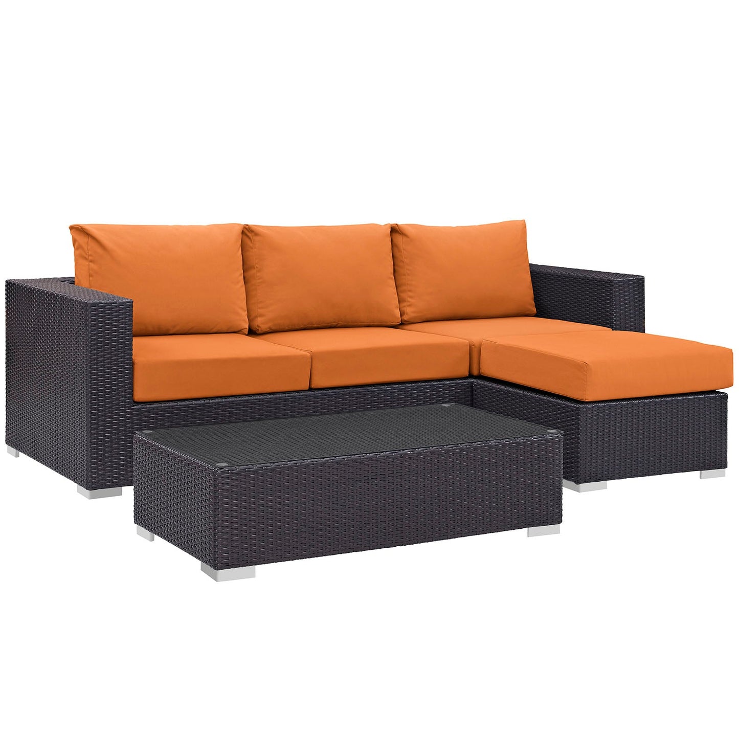 Modway Convene 3 Piece Outdoor Patio Sofa Set | Outdoor Sofas, Loveseats & Sectionals | 