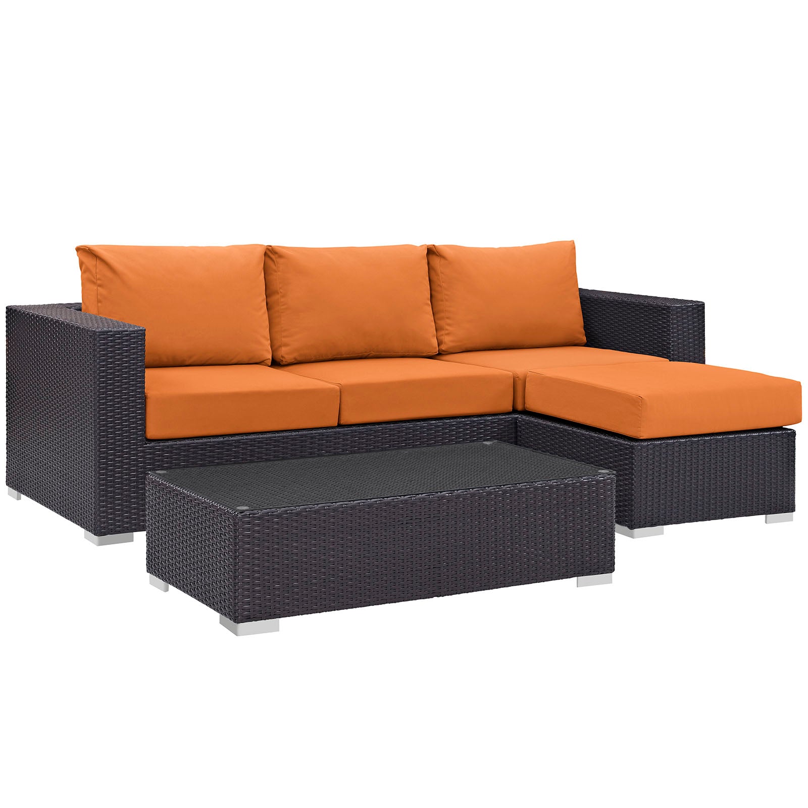 Modway Convene 3 Piece Outdoor Patio Sofa Set | Outdoor Sofas, Loveseats & Sectionals | 