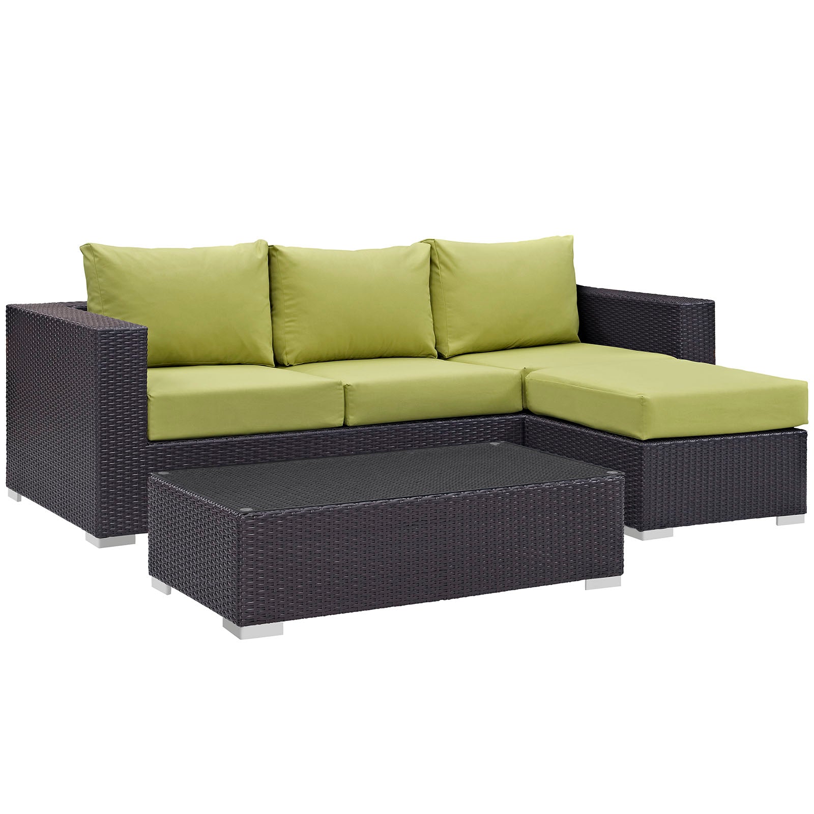 Modway Convene 3 Piece Outdoor Patio Sofa Set | Outdoor Sofas, Loveseats & Sectionals | 
