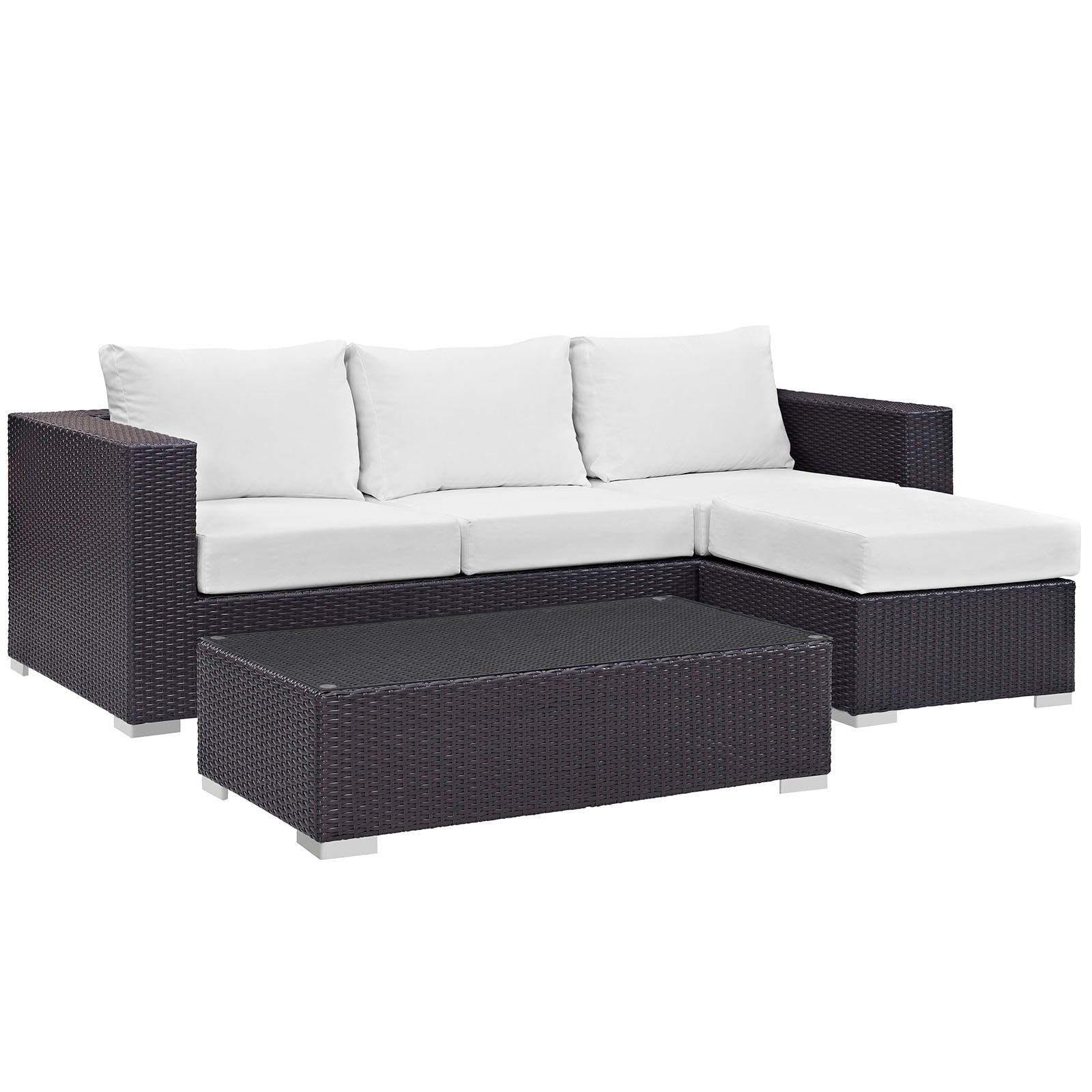 Modway Convene 3 Piece Outdoor Patio Sofa Set | Outdoor Sofas, Loveseats & Sectionals | 