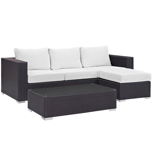 Modway Convene 3 Piece Outdoor Patio Sofa Set | Outdoor Sofas, Loveseats & Sectionals | 