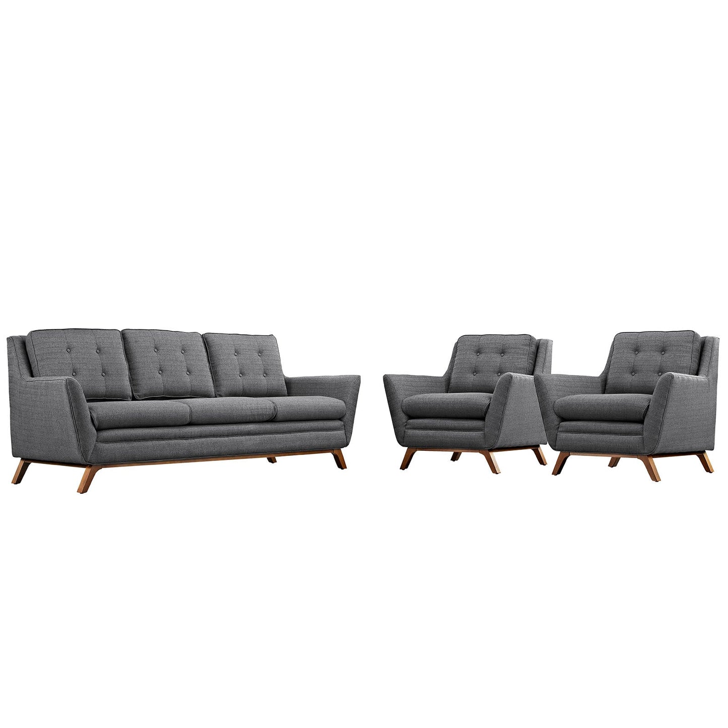 Beguile 3 Piece Upholstered Fabric Living Room Set By Modway - EEI-2184 | Sofas - 2