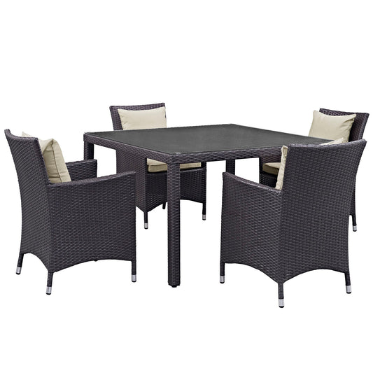 Modway Convene 5 Piece Outdoor Patio Dining Set | Outdoor Dining Set | 