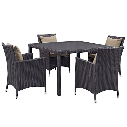 Modway Convene 5 Piece Outdoor Patio Dining Set | Outdoor Dining Set | 