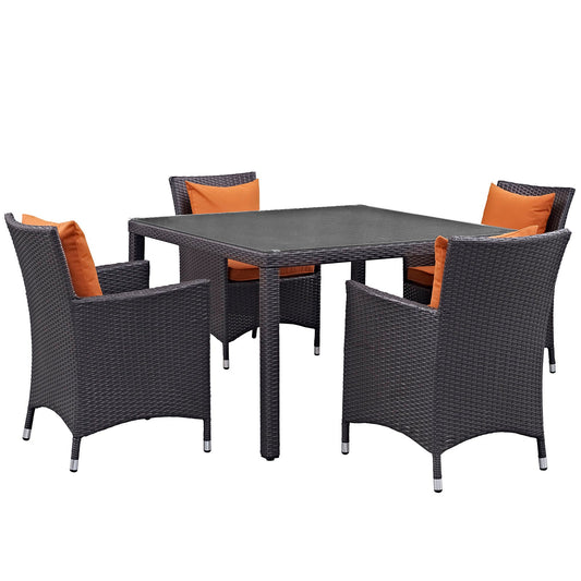 Modway Convene 5 Piece Outdoor Patio Dining Set | Outdoor Dining Set | 