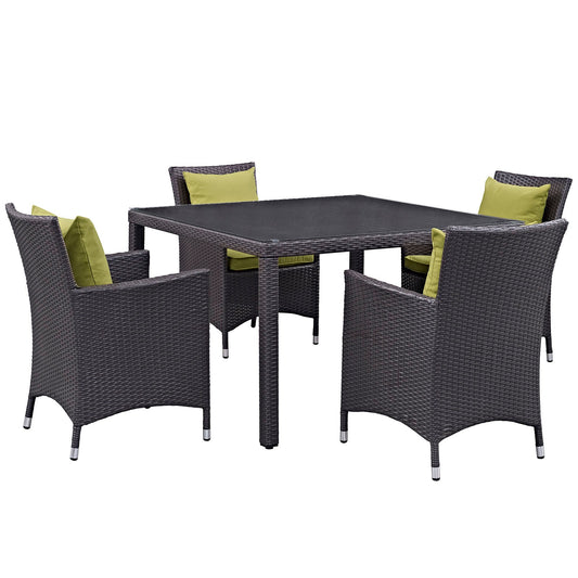 Modway Convene 5 Piece Outdoor Patio Dining Set | Outdoor Dining Set | 