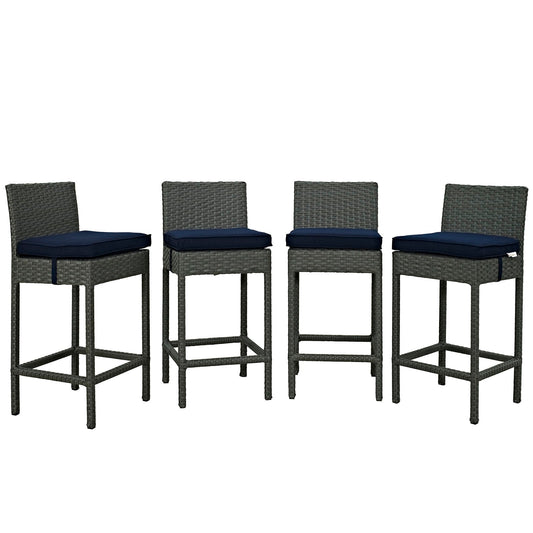 Sojourn 4 Piece Outdoor Patio Sunbrella® Pub Set By Modway - EEI-2196 | Bar Stools | Modishstore - 3