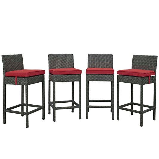 Sojourn 4 Piece Outdoor Patio Sunbrella® Pub Set By Modway - EEI-2196 | Bar Stools | Modishstore - 4
