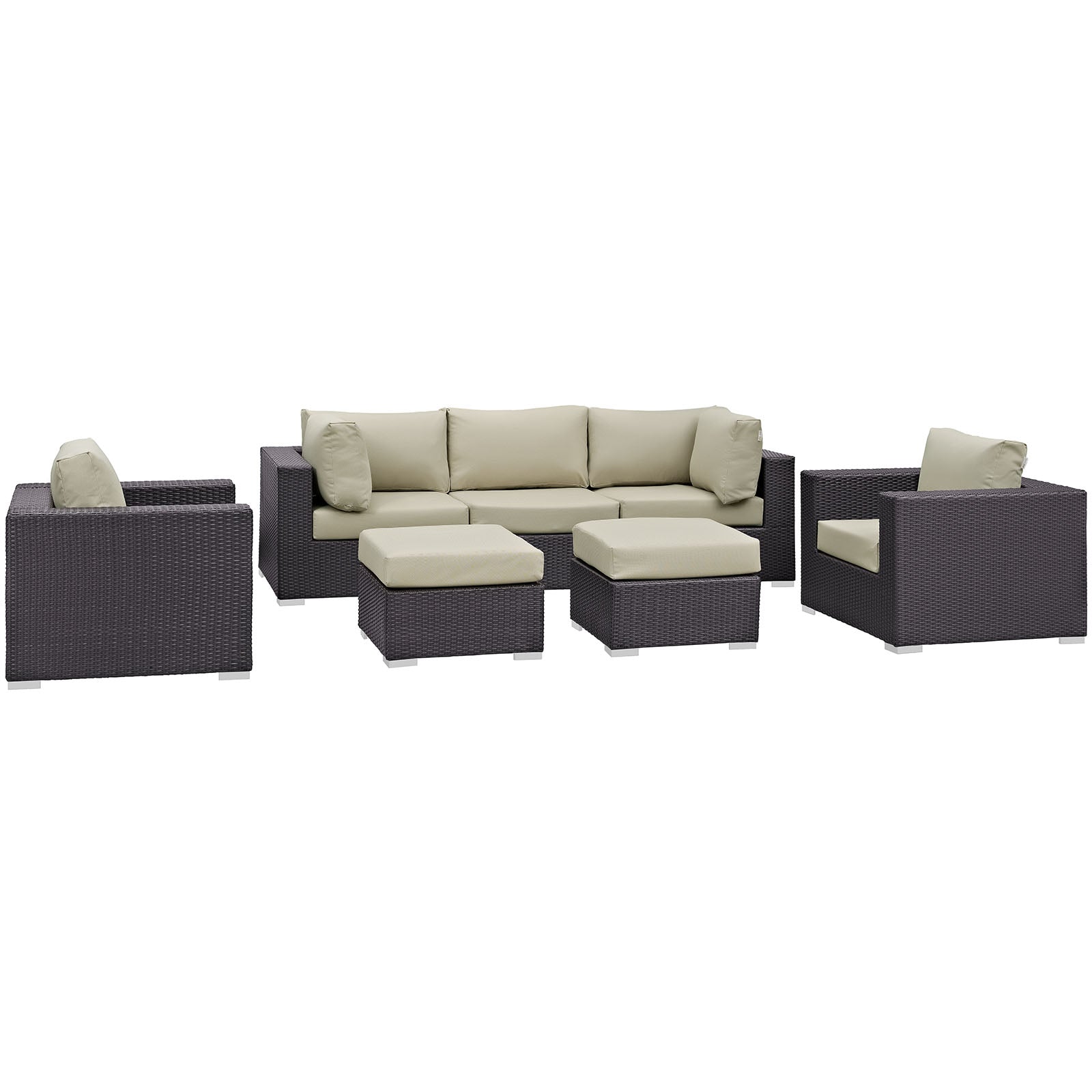 Modway Convene 7 Piece Outdoor Patio Sectional Set - EEI-2200 | Outdoor Sofas, Loveseats & Sectionals | 