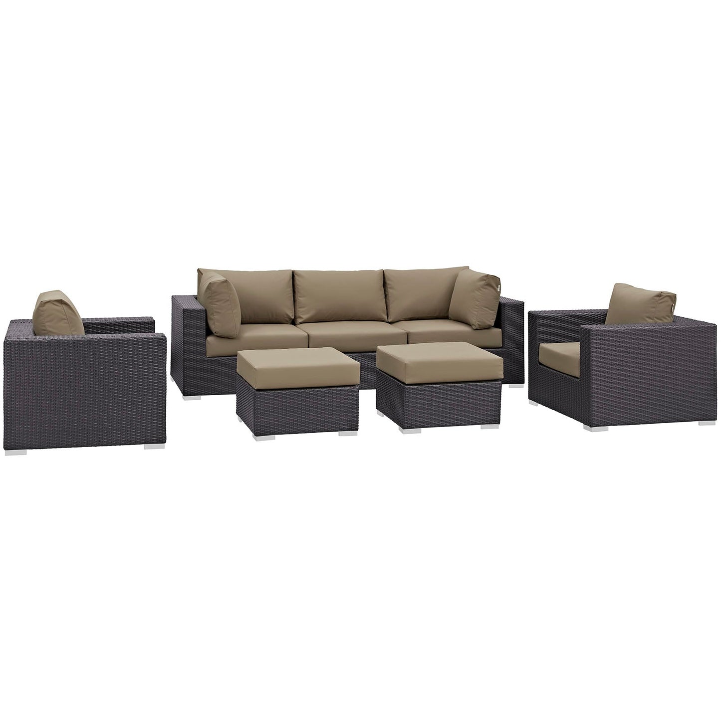 Modway Convene 7 Piece Outdoor Patio Sectional Set - EEI-2200 | Outdoor Sofas, Loveseats & Sectionals | 