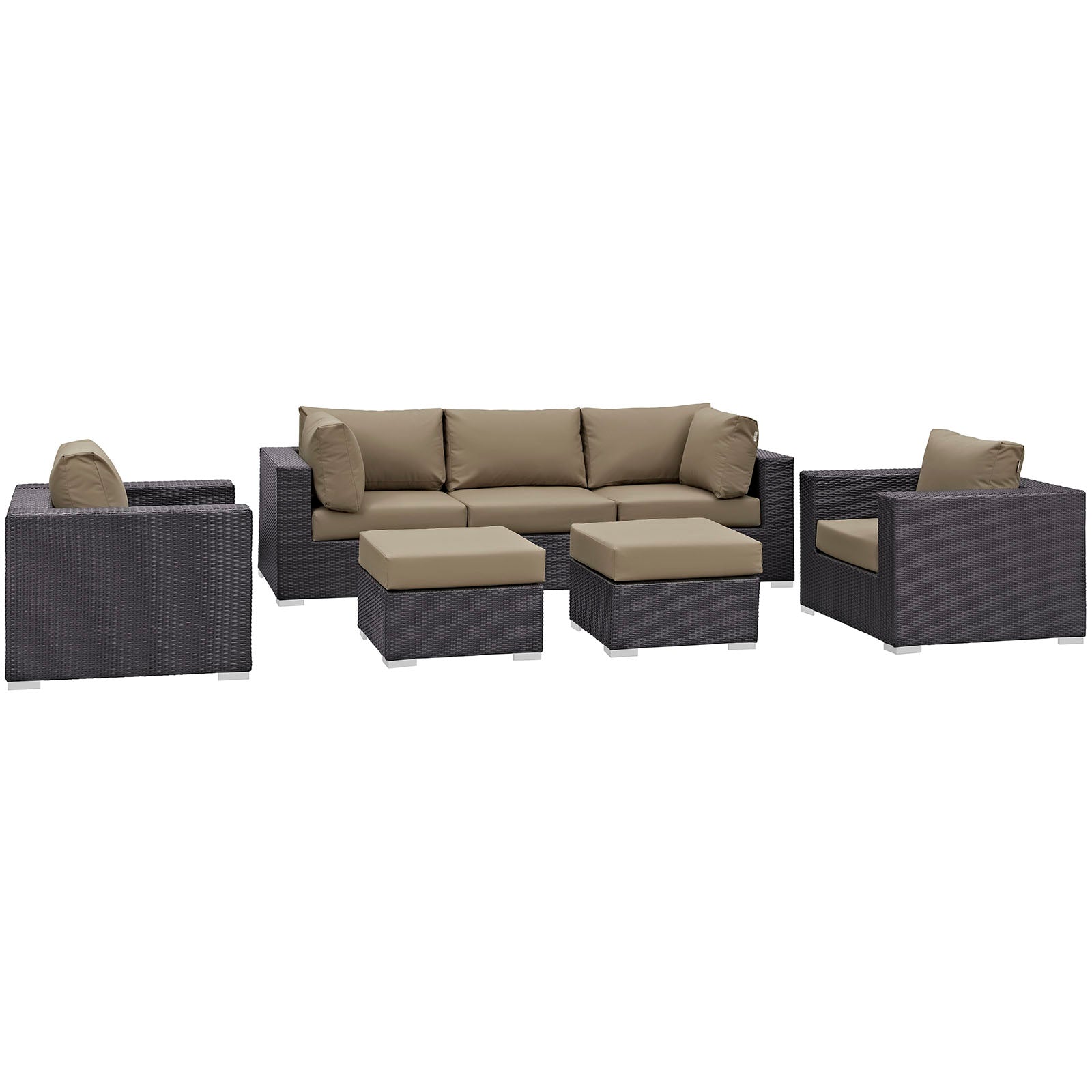 Modway Convene 7 Piece Outdoor Patio Sectional Set - EEI-2200 | Outdoor Sofas, Loveseats & Sectionals | 