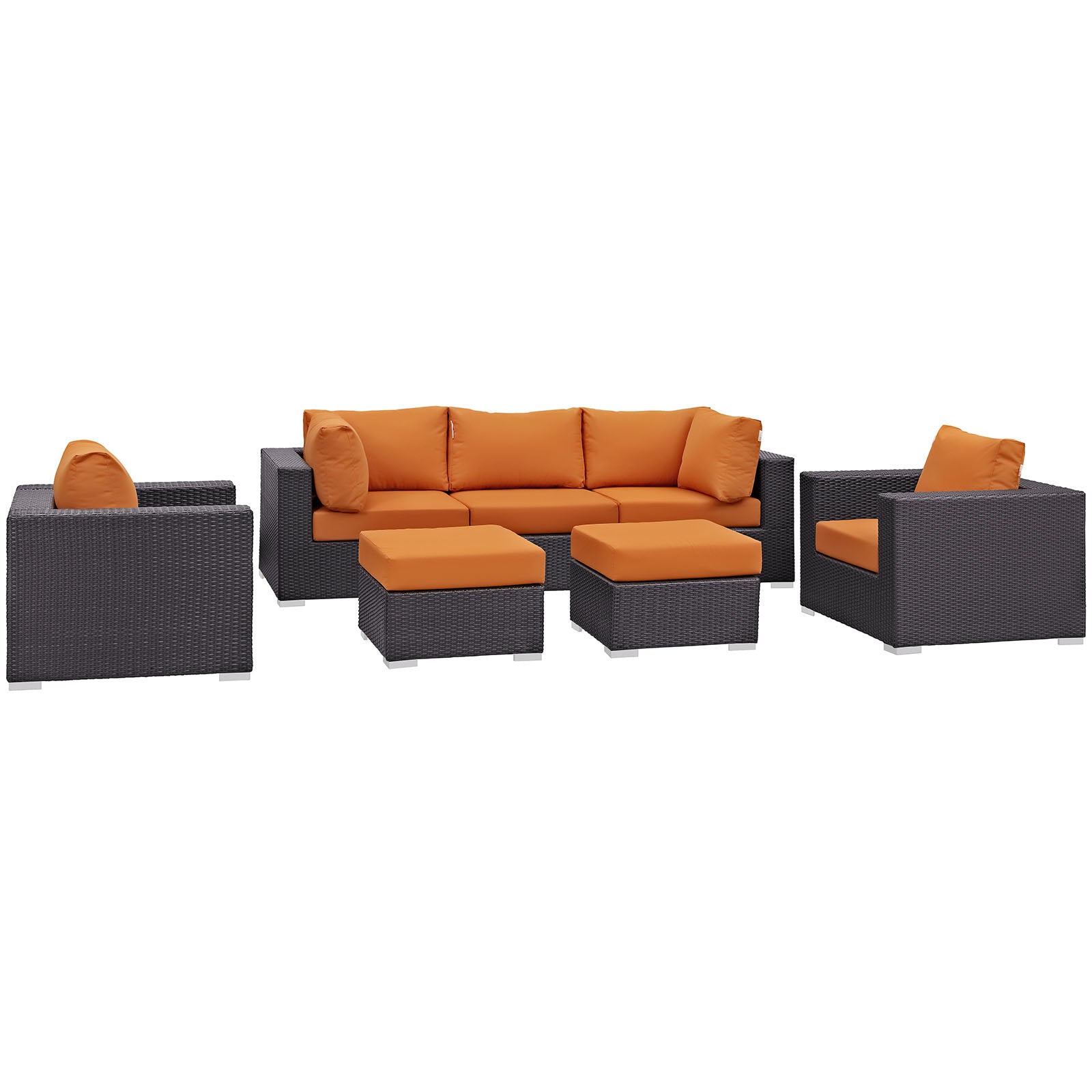 Modway Convene 7 Piece Outdoor Patio Sectional Set - EEI-2200 | Outdoor Sofas, Loveseats & Sectionals | 