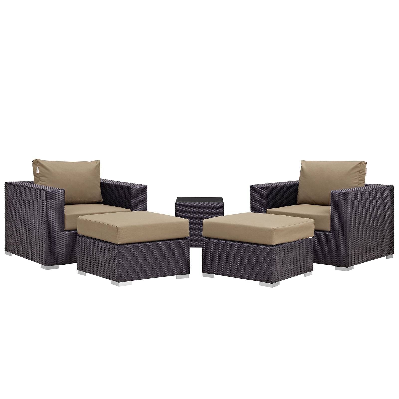 Modway Convene 5 Piece Outdoor Patio Sectional Set - EEI-2201 | Outdoor Sofas, Loveseats & Sectionals | 